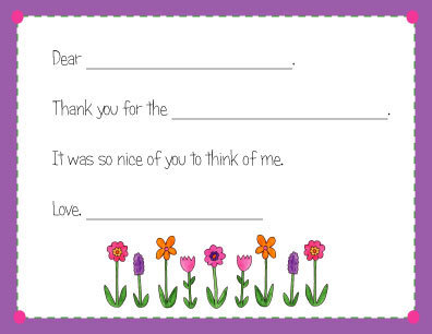 Wild Flowers Fill In Thank You Notes